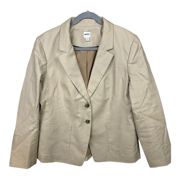 J. Crew Factory Refined Traveler Linen Blazer in Tan‎ Size 14 NWT - Picture 4 of 10
